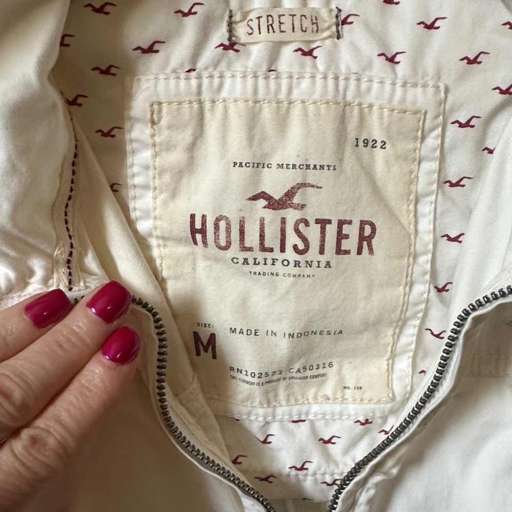 Y2K Vintage Hollister Ivory Hooded Zip Jacket
